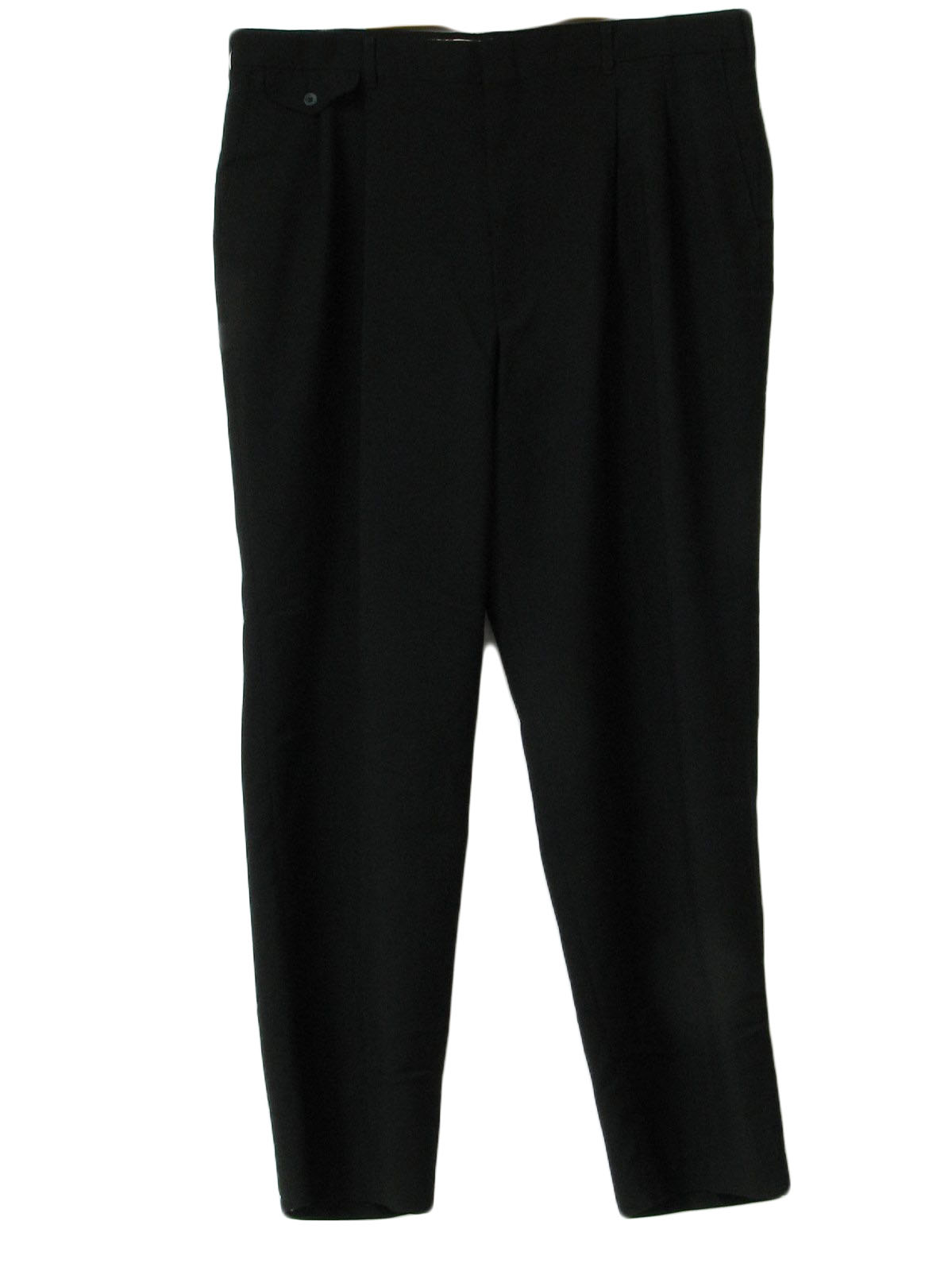 Retro 1990s Pants: 90s -Haggar- Mens black lightweight polyester wool ...