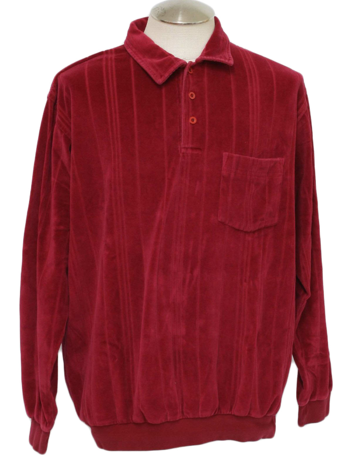 Retro 80s Velour Shirt (John Blair) : 80s -John Blair- Mens maroon ...