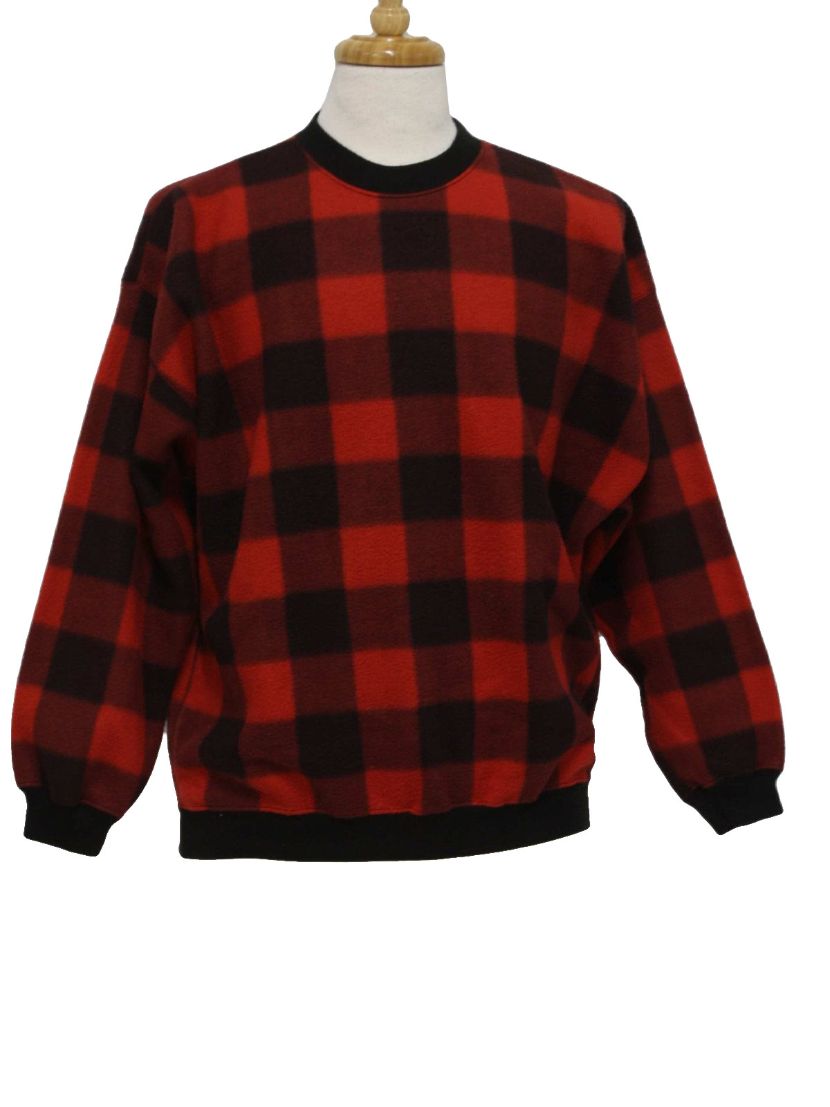 Vintage 1990's Shirt: 90s -Juniors- Mens red and black box print ...