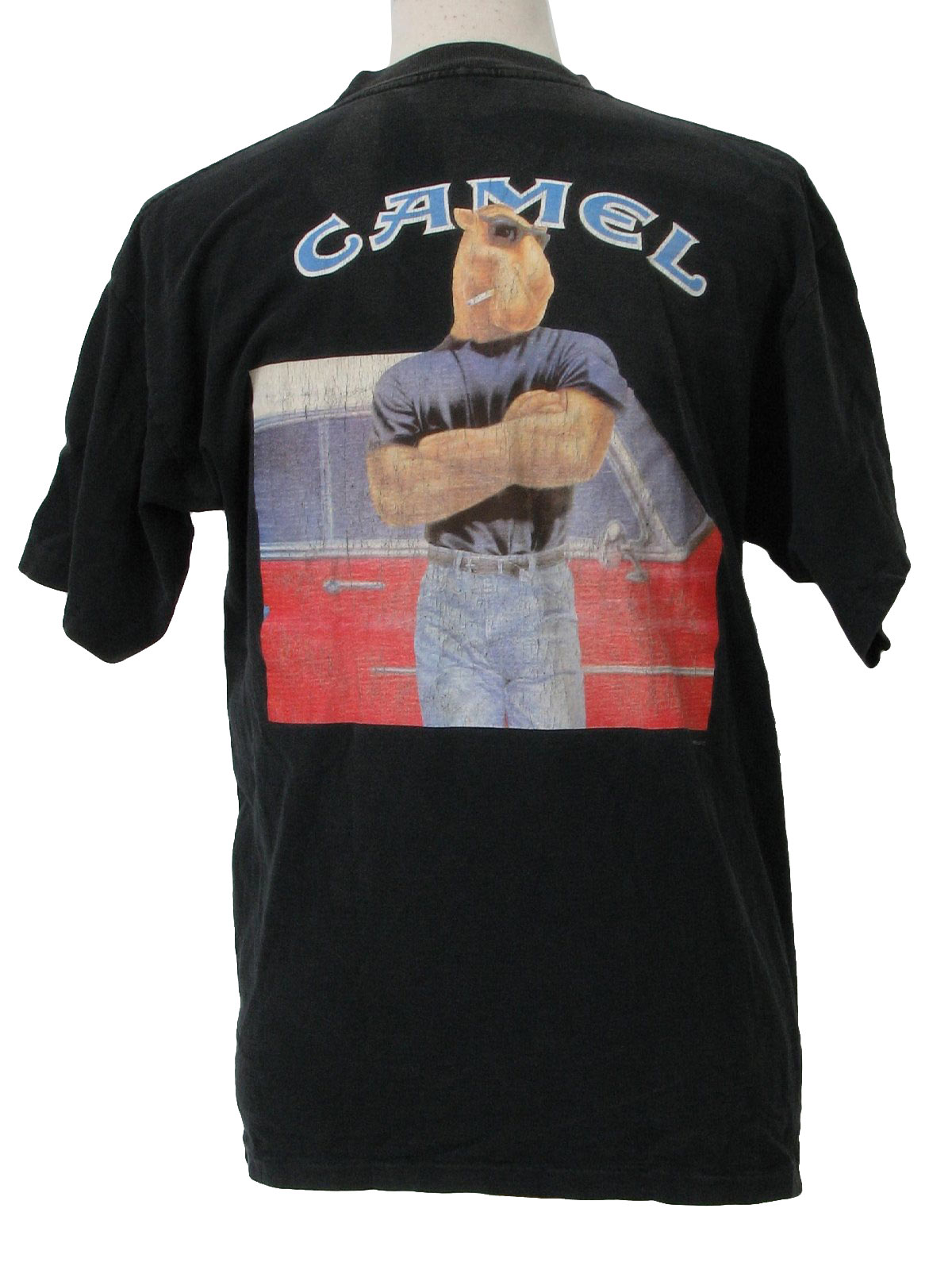Vintage 1990's T Shirt: 90s -Camel- Mens black cotton short sleeve ...
