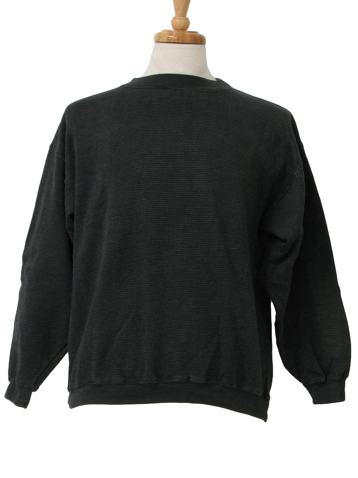 1980s Vintage Shirt: 80s -American- Unisex black and dark grey cotton ...