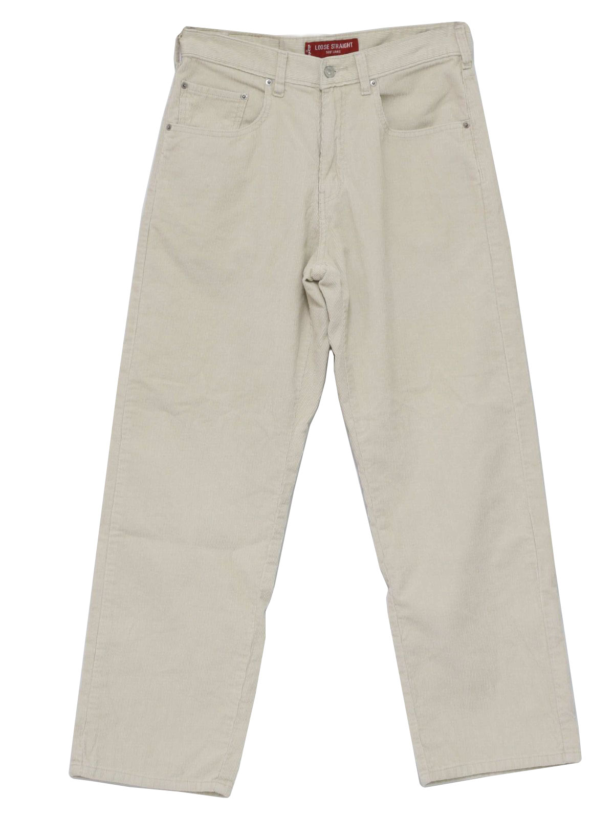 1990s Vintage Pants: 90s -Levis- Mens off white pin wale cotton ...