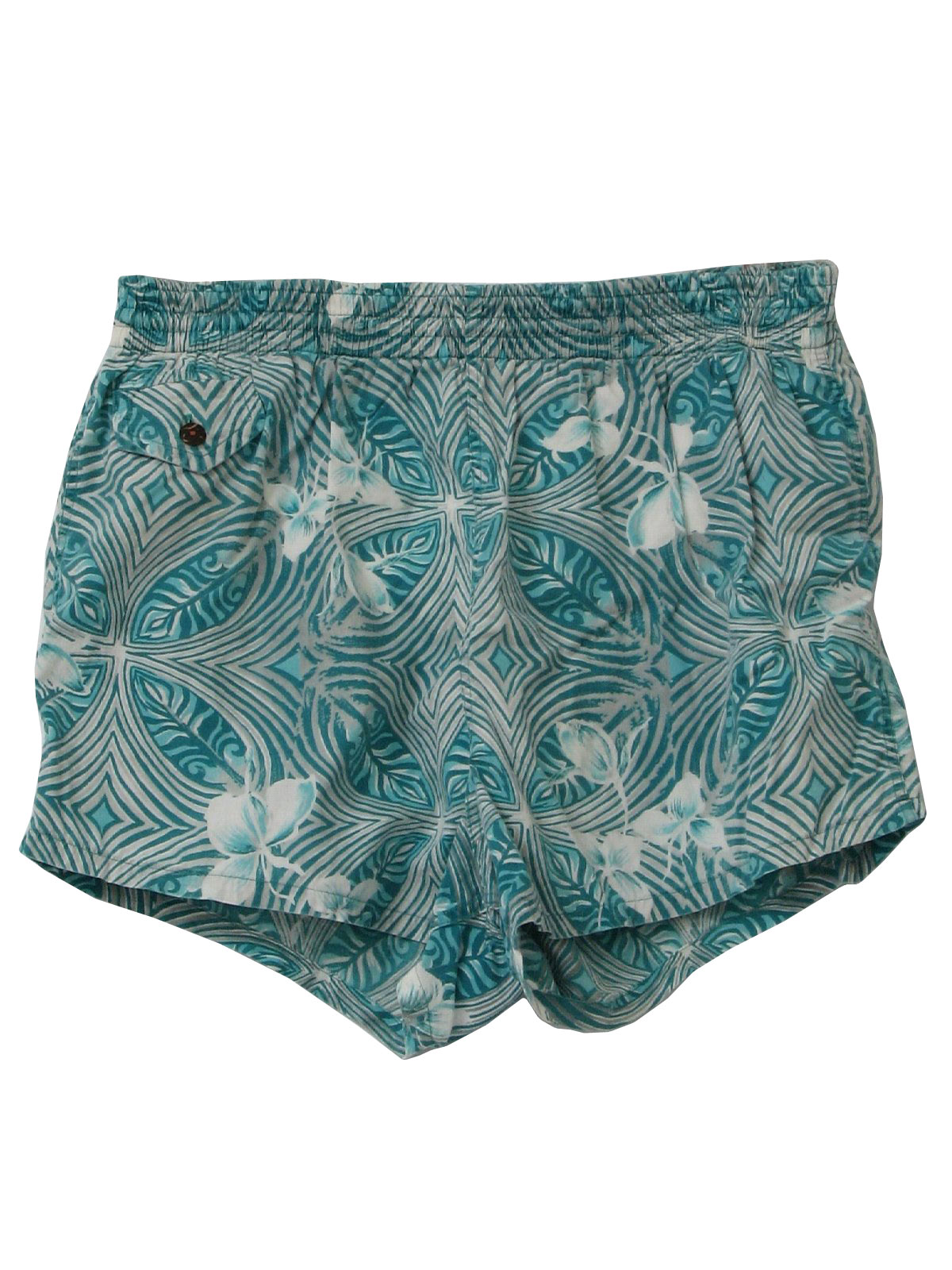 1960's Swimsuit/Swimwear (Nani): 60s -Nani- Mens turquoise, teal, white ...