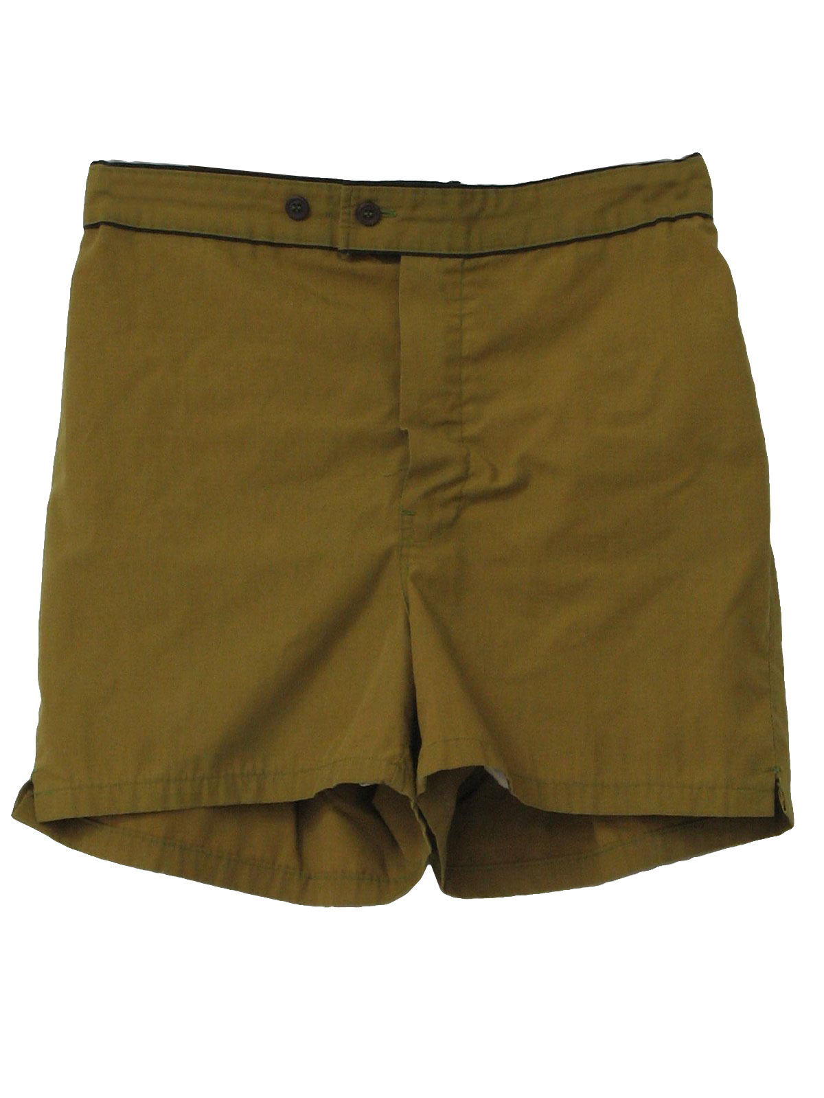 Vintage 60s Shorts: Late 60s or early 70s -Towncraft- Mens light olive