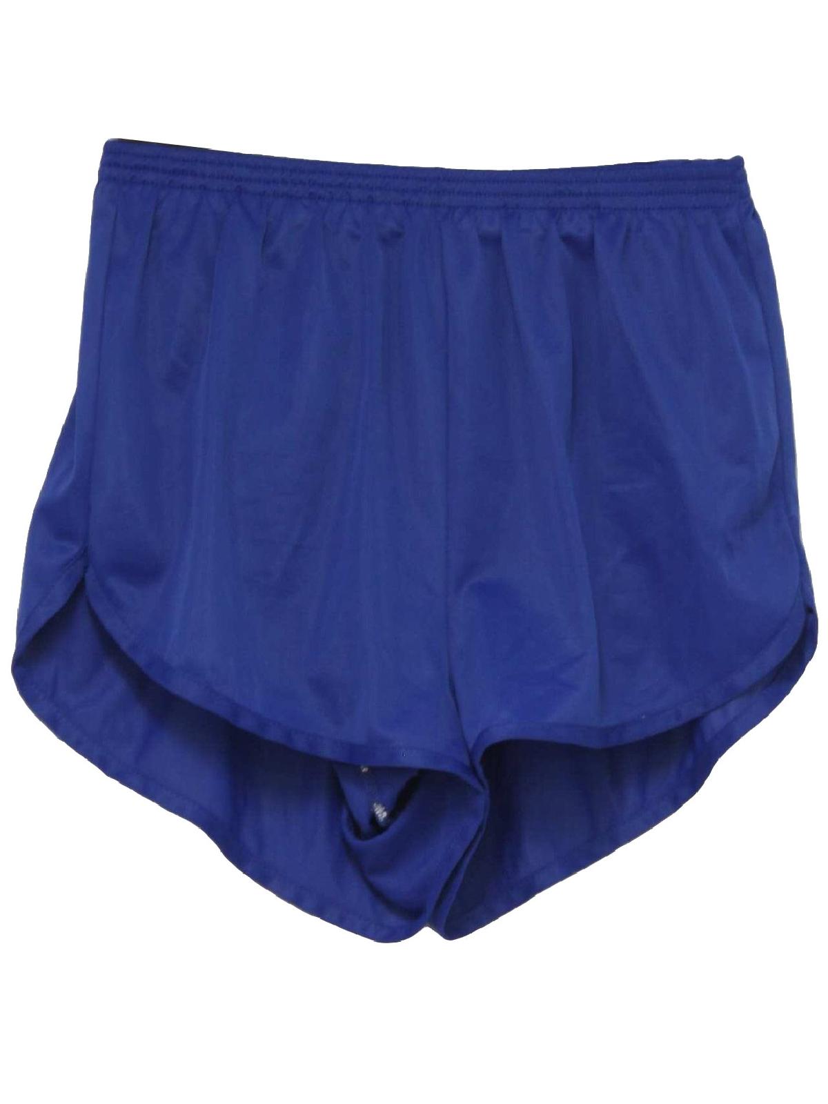 Retro 80's Shorts: 80s -care label- Womens cobalt blue nylon running ...