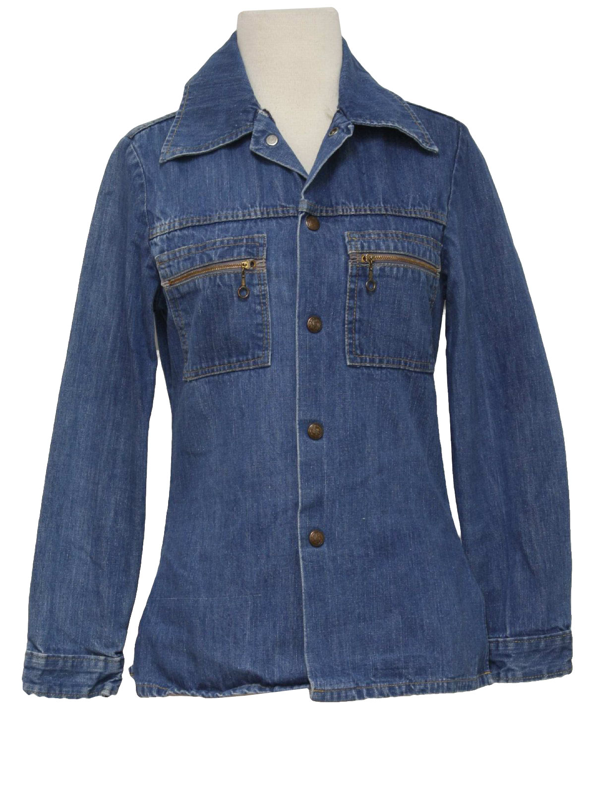 Vintage Pop Ins Seventies Jacket: 70s -Pop Ins- Womens medium blue ...