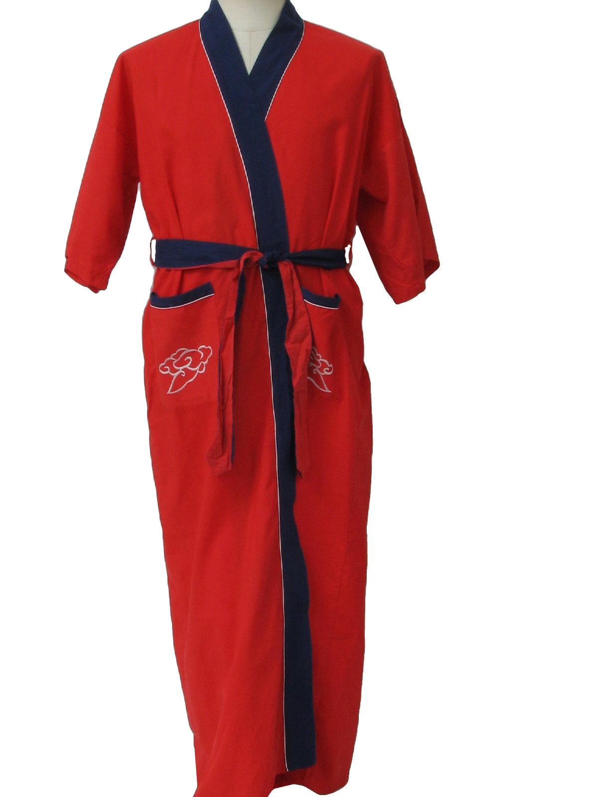 70's Vintage Mens Robe: 70s -No Label- Mens red, white, navy blue ...