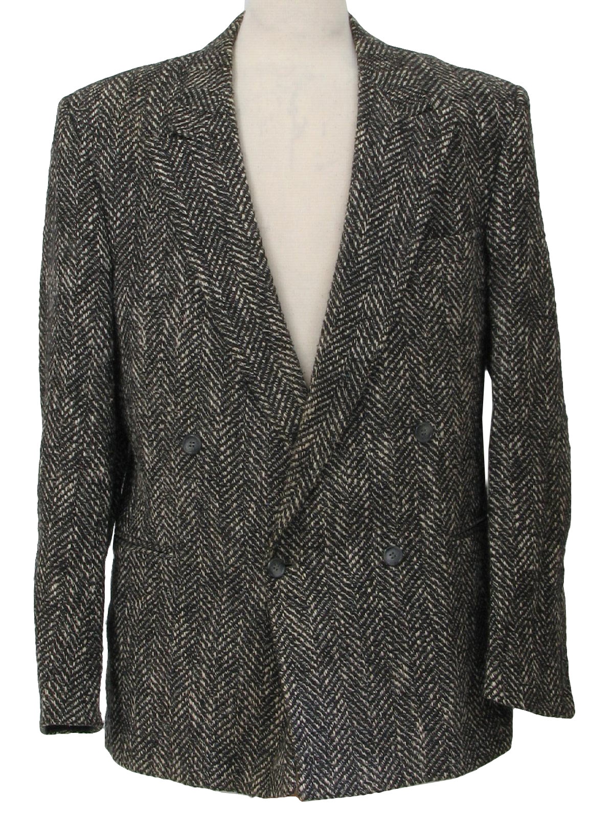 Ferrini 80's Vintage Jacket: 80s -Ferrini- Mens black, white coarse ...
