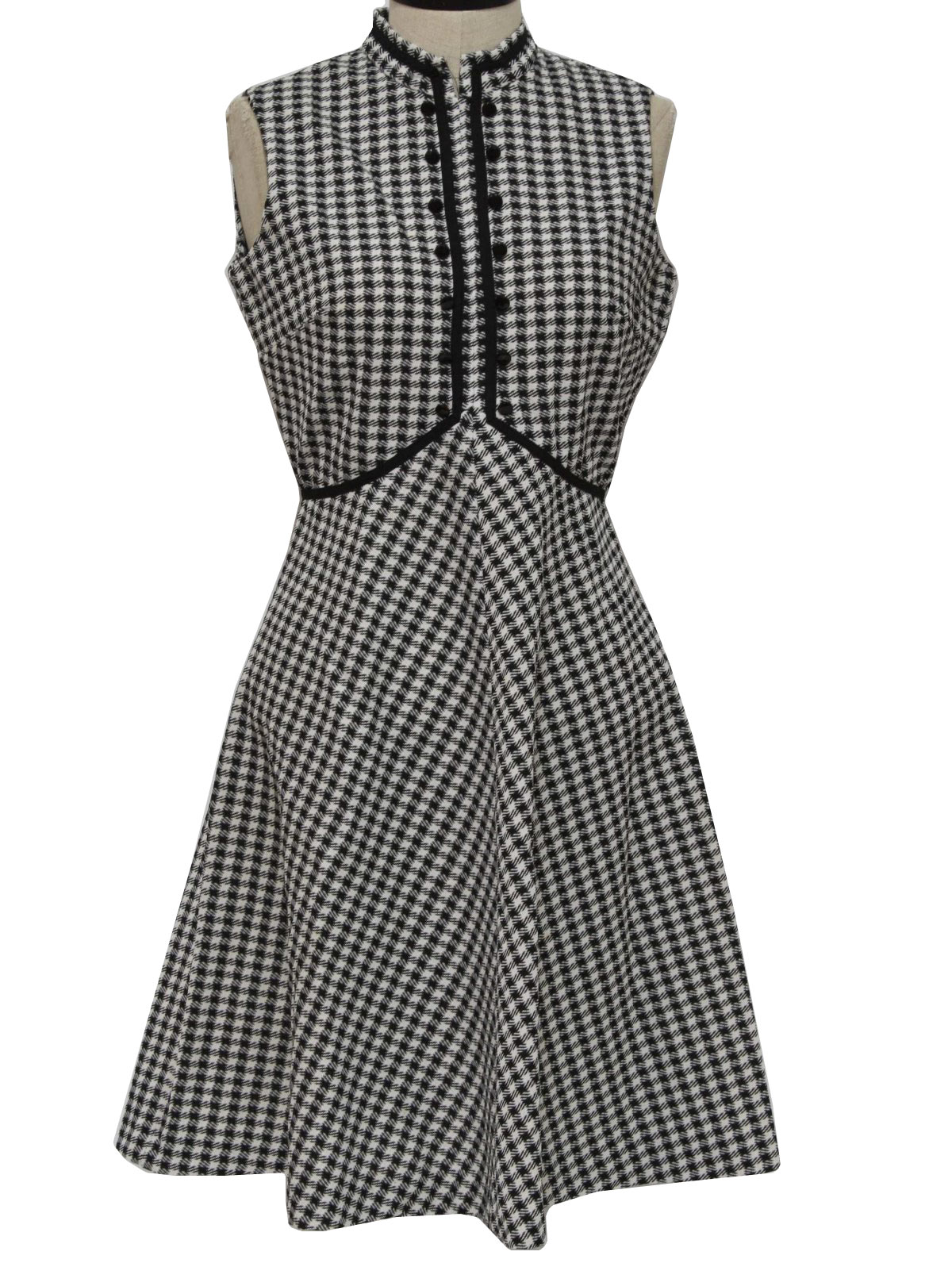 1970's Vintage Bayberry Dress: 70s -Bayberry- Womens black and white ...