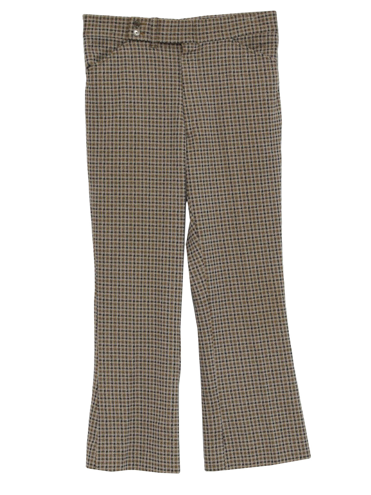 Retro 70's Pants: 70s -Care Label Only- Mens tan, dark brown, grey and ...