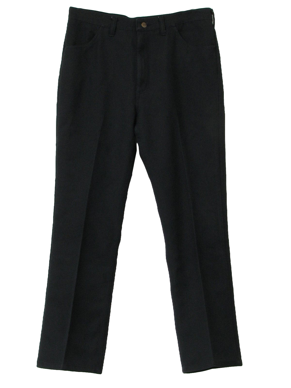 Vintage 1970's Pants: 70s -Wrangler- Mens slightly faded black straight ...