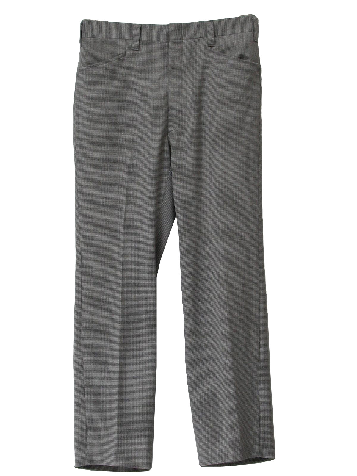 Vintage 1970's Pants: 70s -Haggar- Mens grey and white small checkered ...