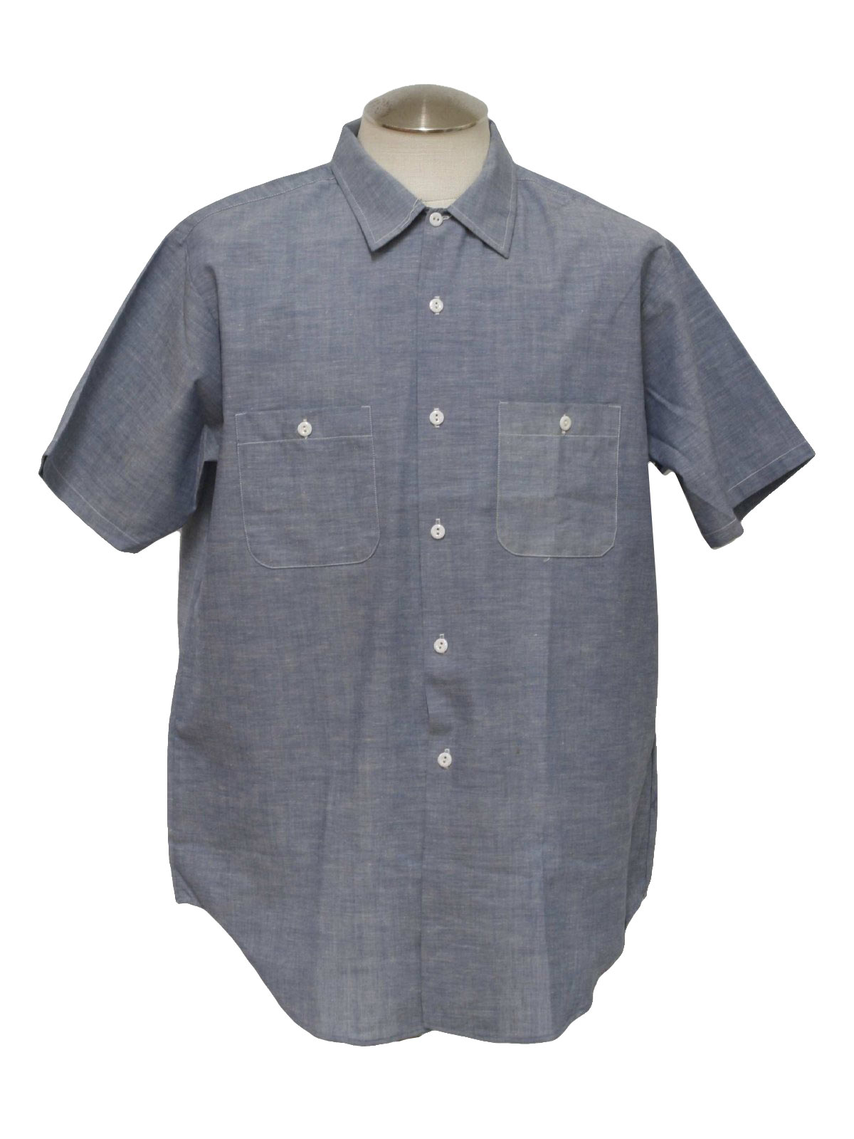 60s Shirt: 60s -Penneys Big Mac Penn Prest blue cotton polyester ...