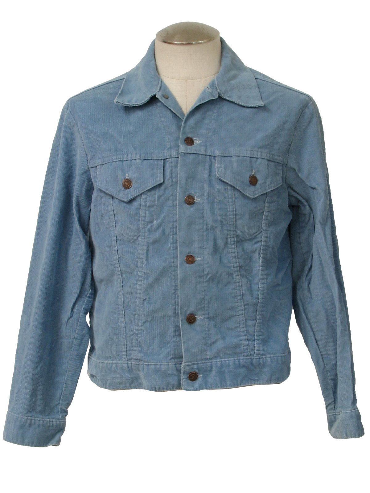 70s Retro Jacket: 70s -Levis- Mens light blue thick cotton corduroy ...