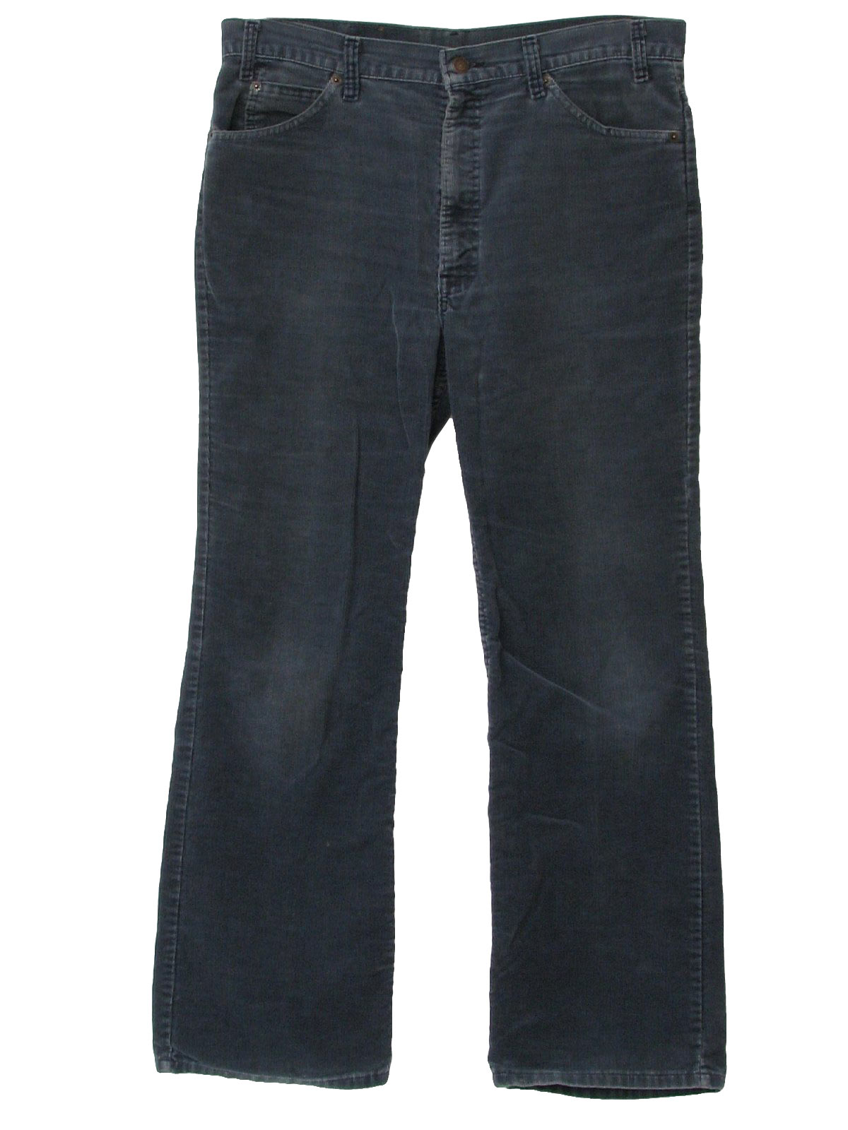 1980's Retro Pants: 80s -Levis 517- Mens slate grey blue polyester and ...