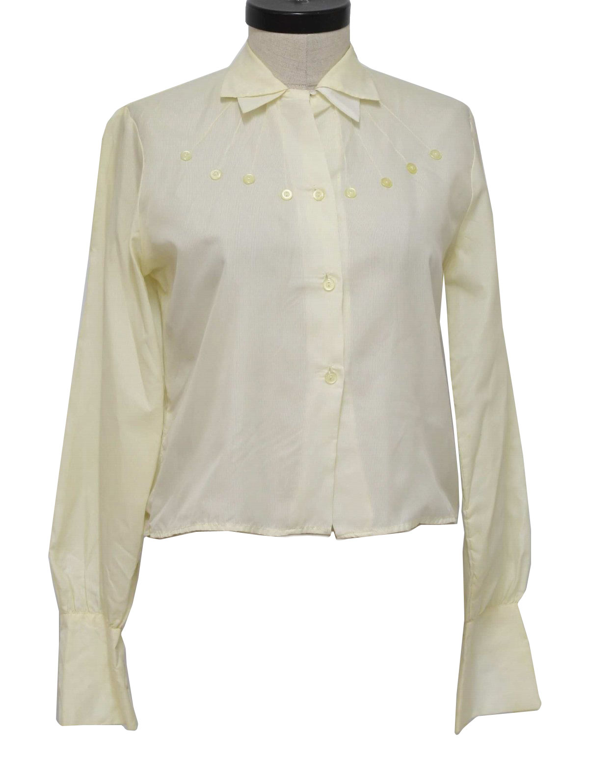 Missing Label 50's Vintage Shirt: 50s -Missing Label- Womens creamy ...