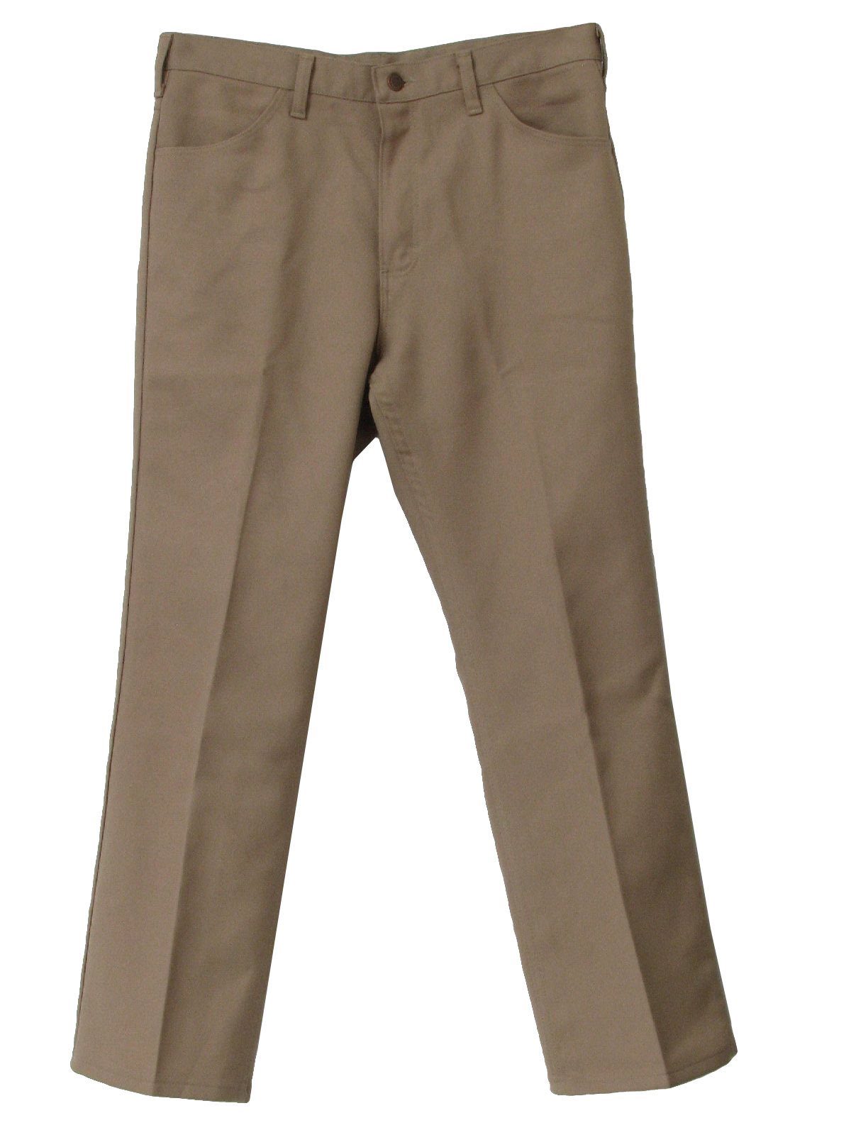 Eighties Wrangler Pants: 80s -Wrangler- Mens tan polyester jeans-cut ...