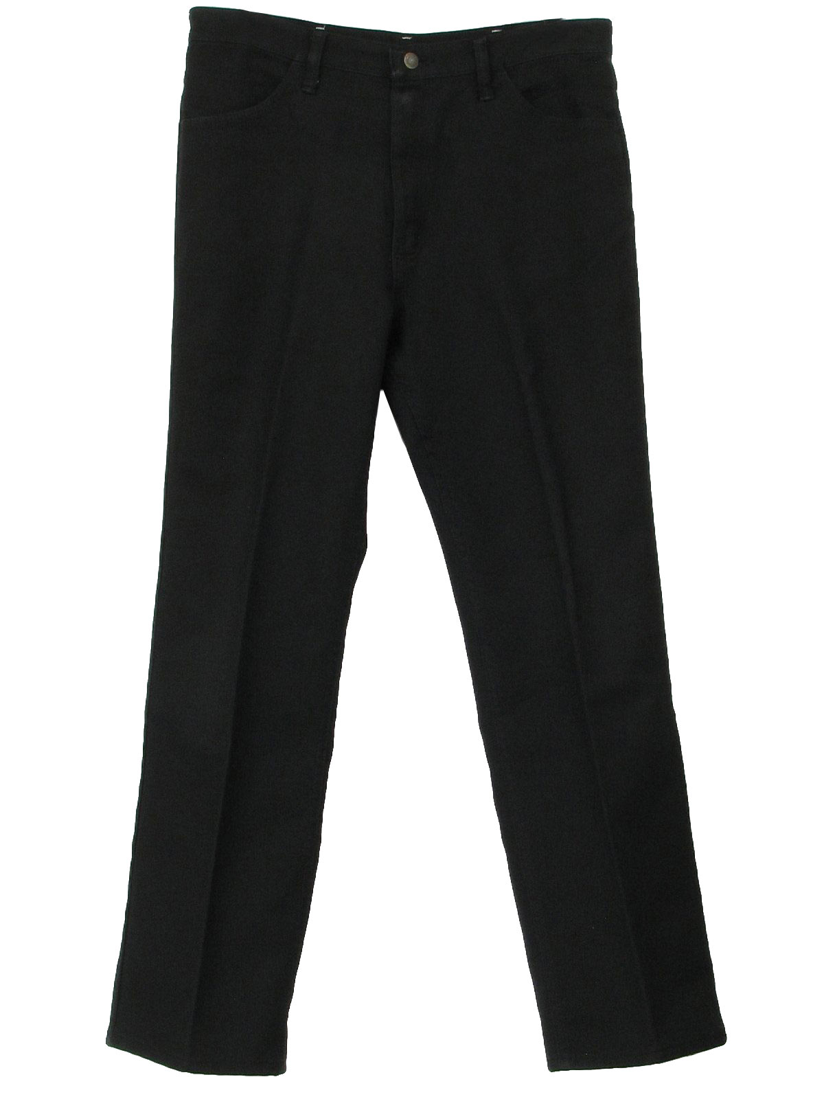 1980s Vintage Pants: 80s -Wrangler- Mens black polyester jeans-cut ...