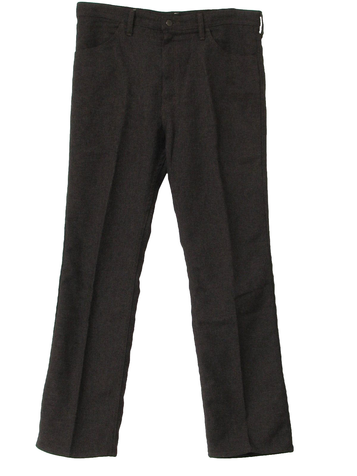 Vintage 70s Pants: 70s -Wrangler- Mens heathery dark brown polyester ...