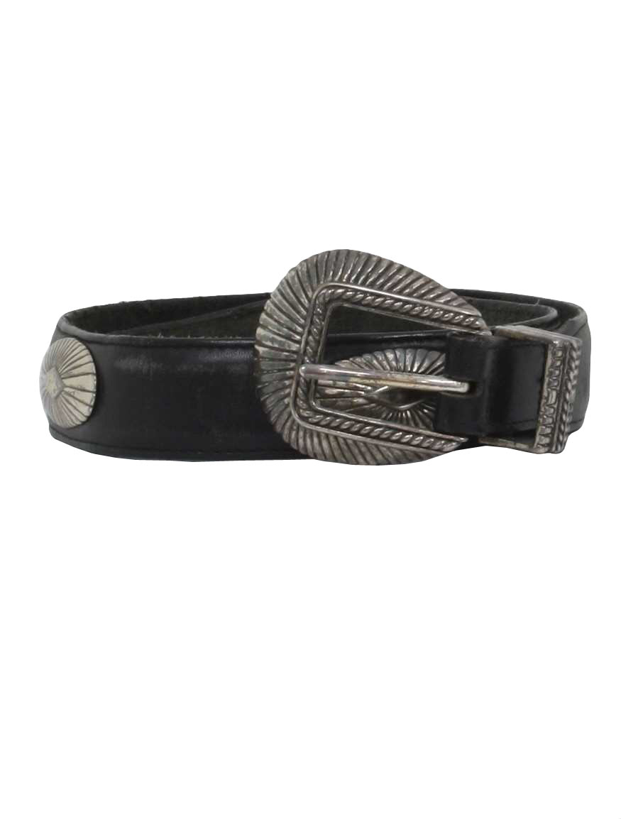 Vintage 1995 90's Belt: 90s -1995- Womens black leather taper tipped ...