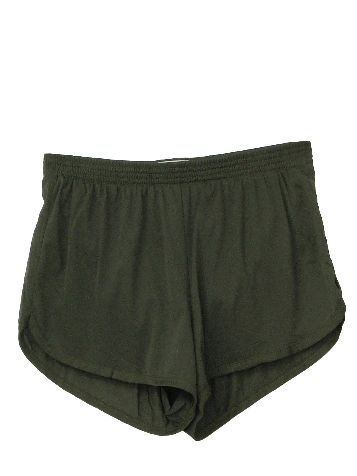 army green running shorts