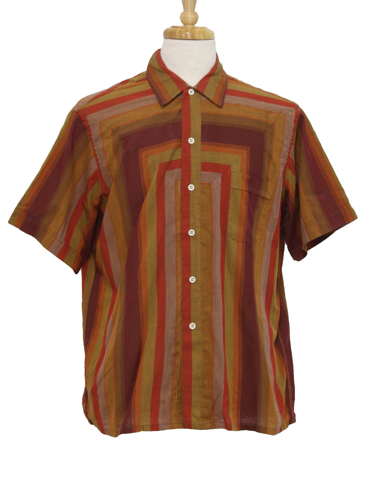 Vintage 1960's Shirt: 60s -Mr Sam- Mens cotton, short sleeve, flat ...