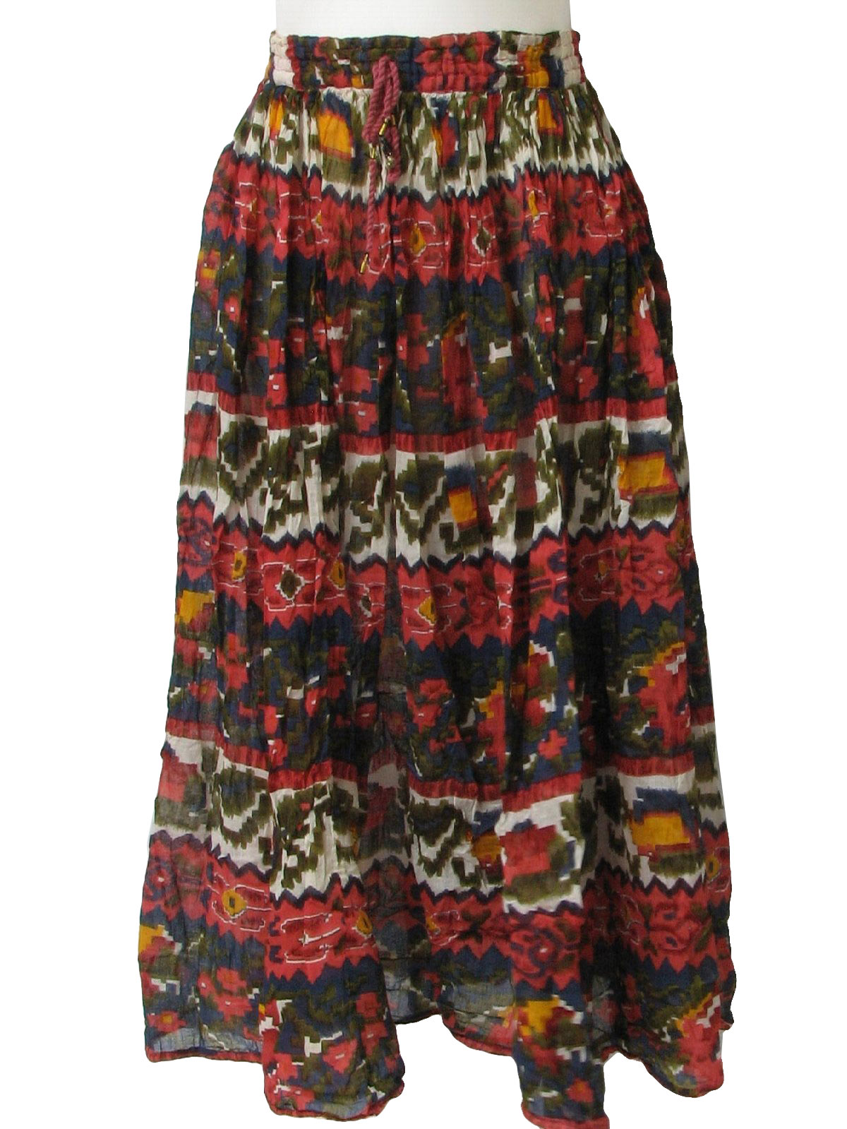 90s Vintage Just Class Hippie Skirt: 90s -Just Class- Womens wine red ...