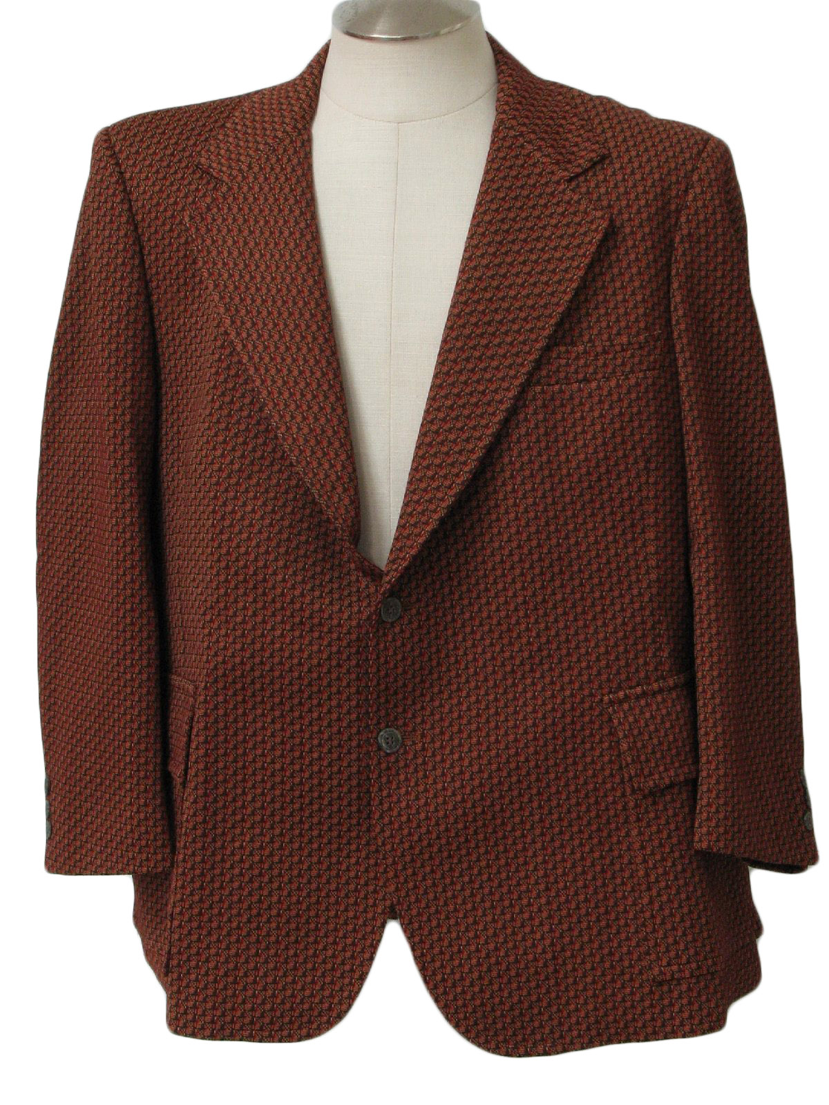 Retro 70's Jacket: 70s -Boyds Philadelphia- Mens dark olive, red and ...