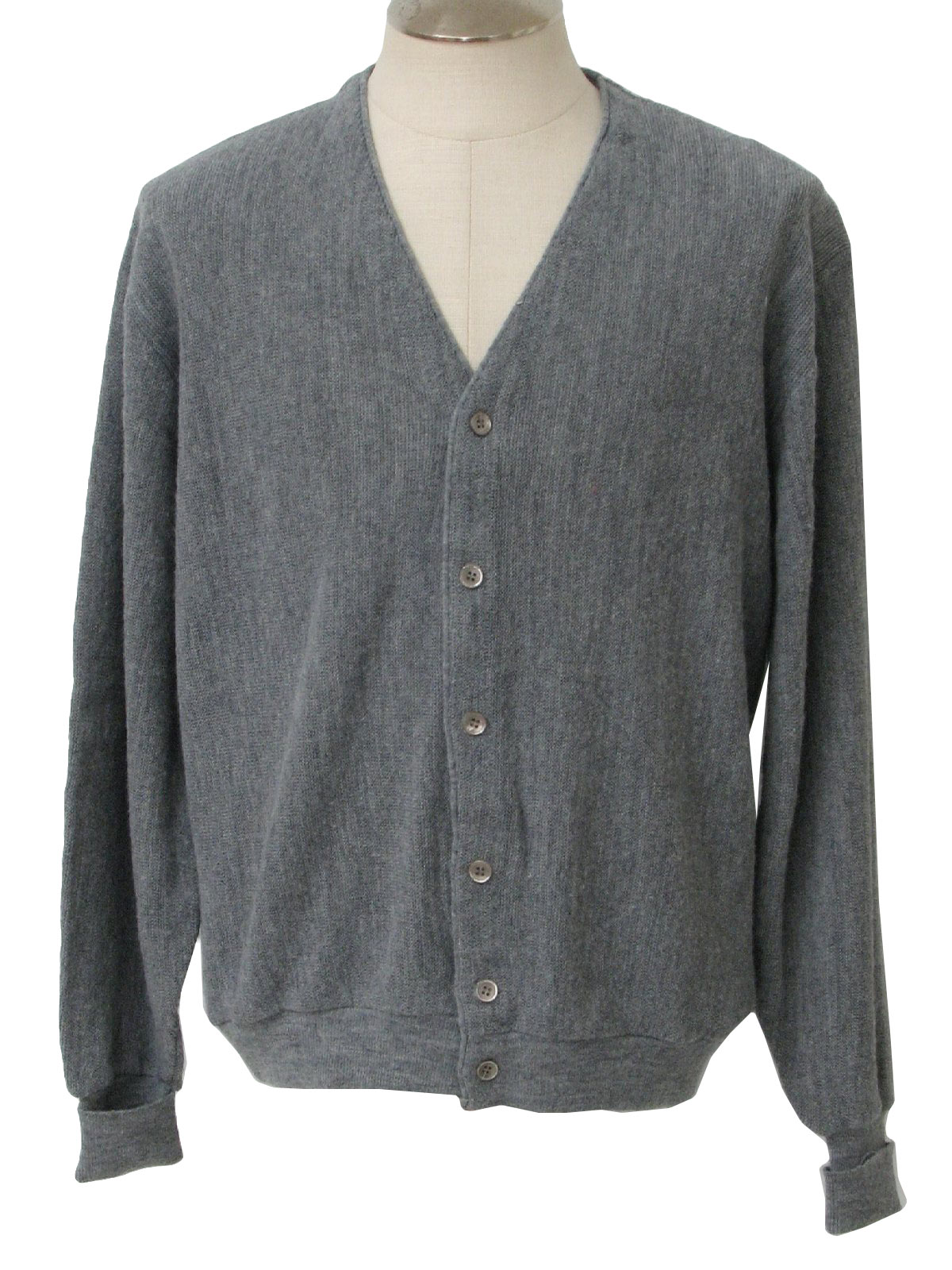 Vintage Jantzen 1980s Caridgan Sweater: 80s -Jantzen- Mens heather grey ...