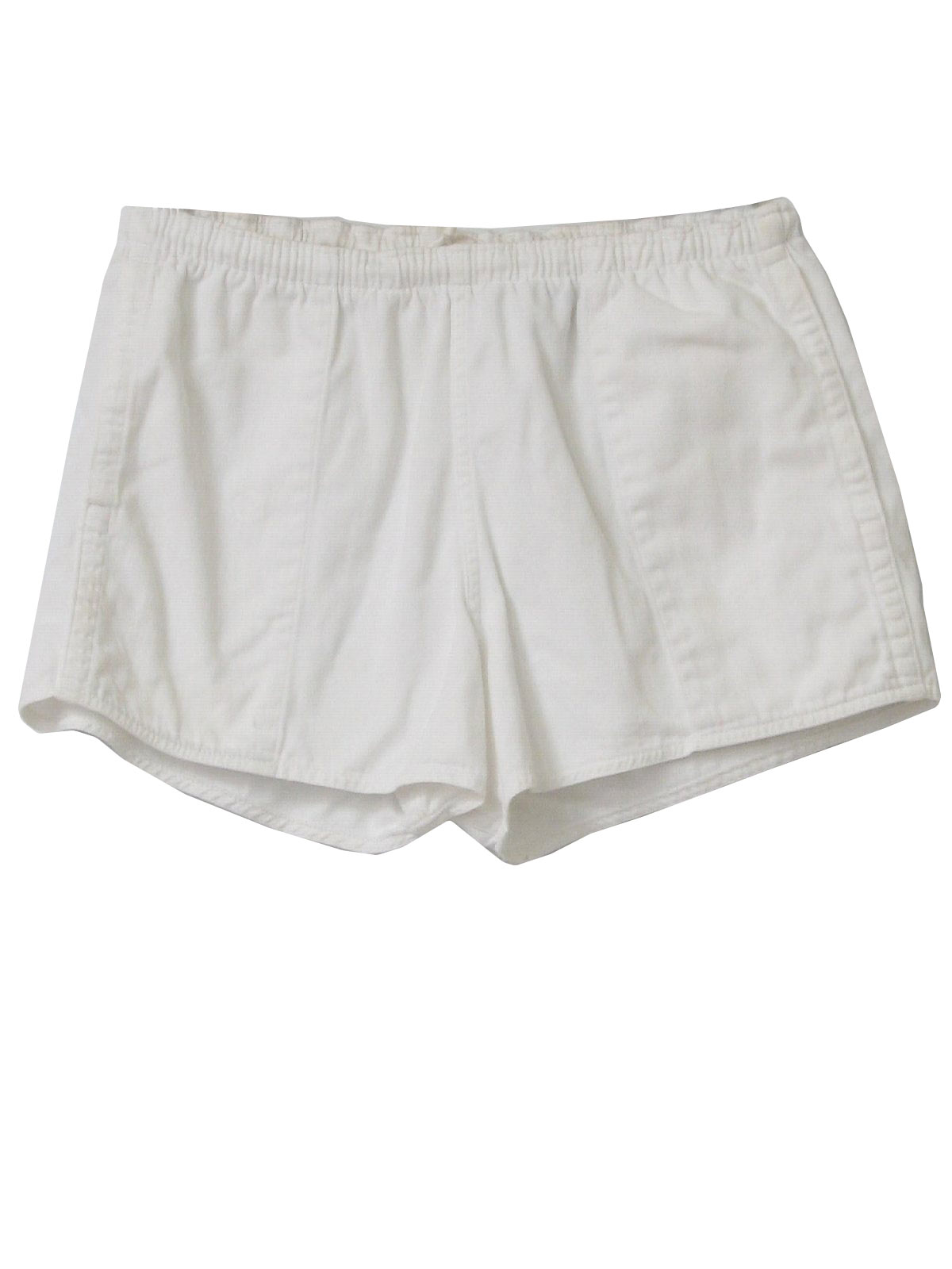 Vintage 80s Shorts: 80s -Canterbury- Unisex white cotton twill, elastic ...