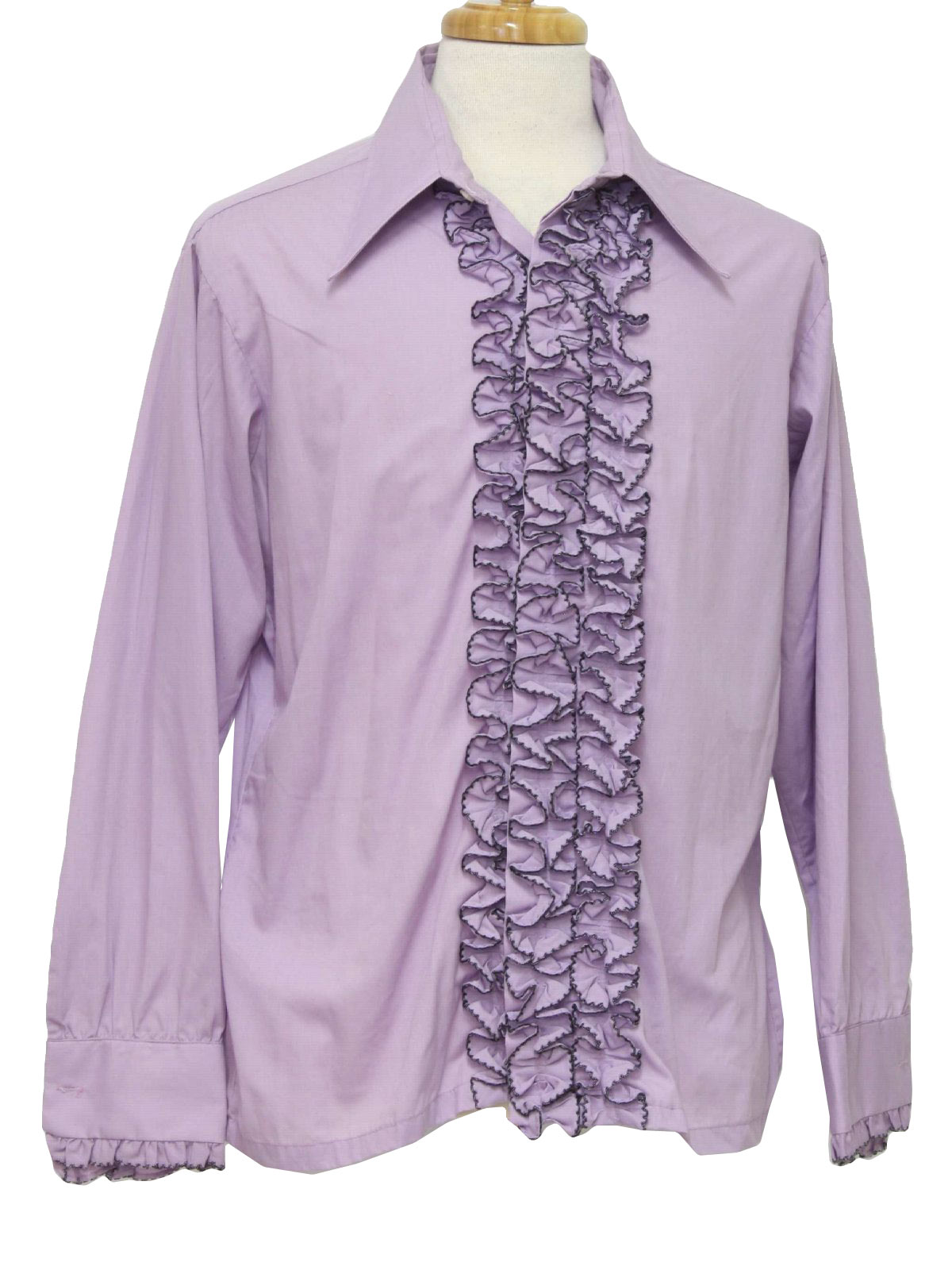 Retro Seventies Shirt: 70s -LM Fashions- Mens purple polyester and ...