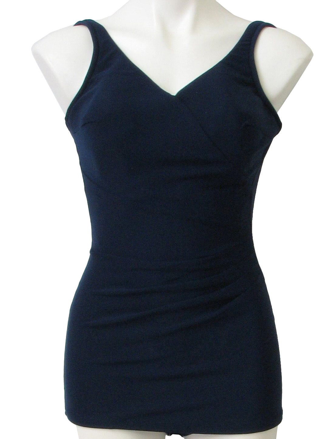 70s Retro Swimsuit/Swimwear: 70s -Roxanne- Womens dark blue polyester ...