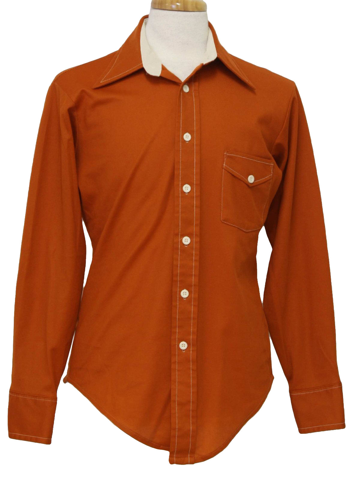 Retro 1970's Shirt (Van Heusen) : 70s -Van Heusen- Mens rust and white ...