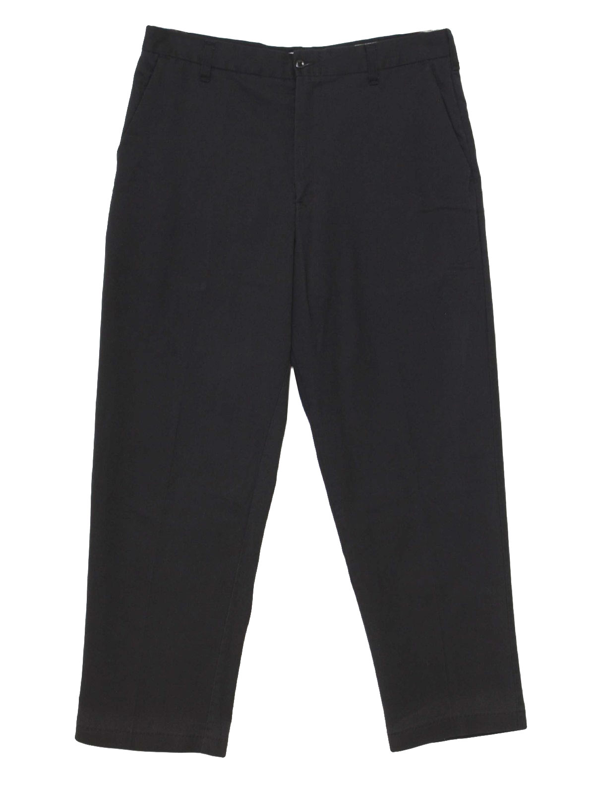 1990's Retro Pants: 90s -Cintas- Mens black cotton polyester blend ...
