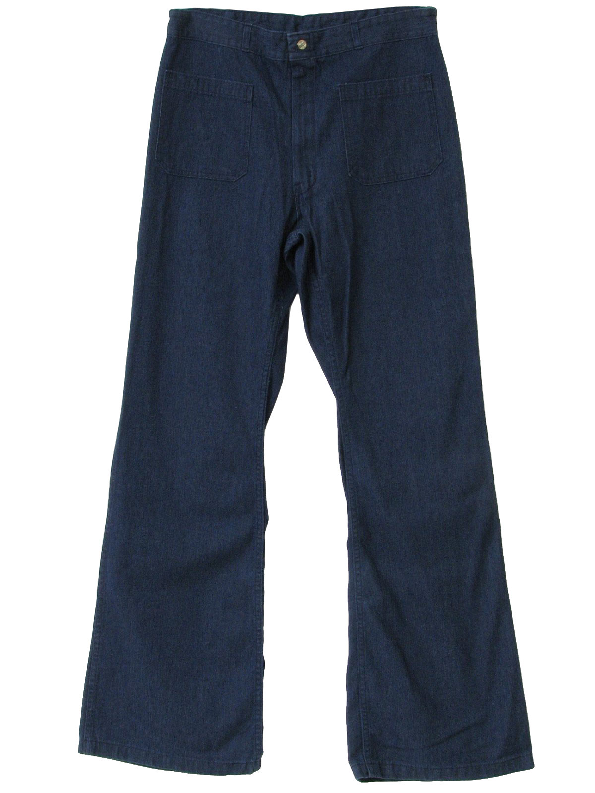 Vintage 1970's Bellbottom Pants: 70s -Seafarer- Mens blue denim cotton ...
