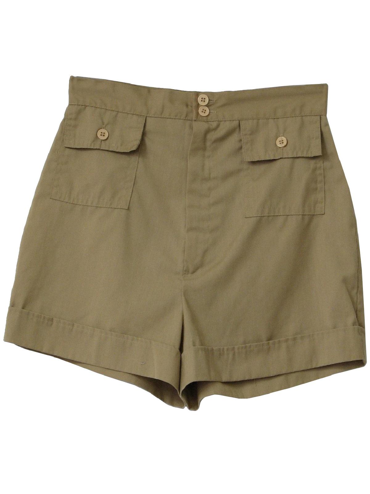 Vintage Missing Label 70's Shorts: 70s -Missing Label- Womens khaki tan ...