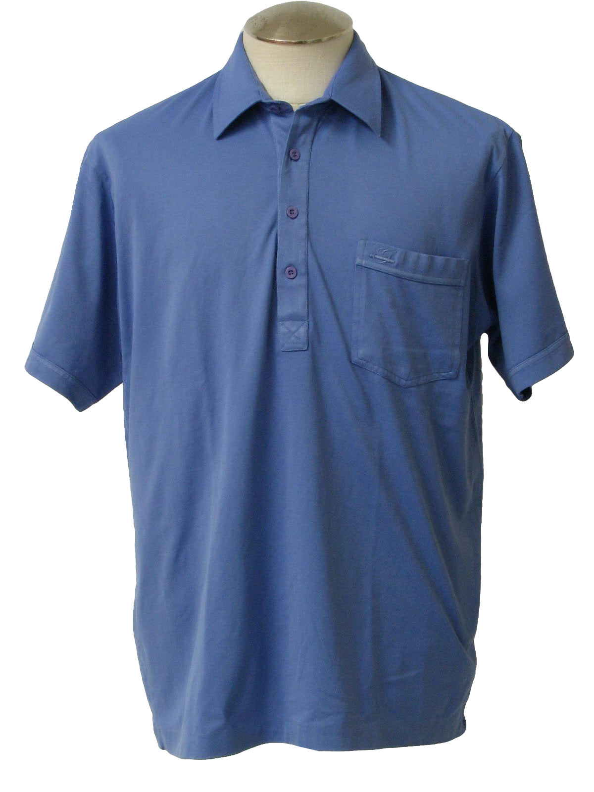1990's Vintage Gabicci Shirt: 90s -Gabicci- Mens light blue polyester ...