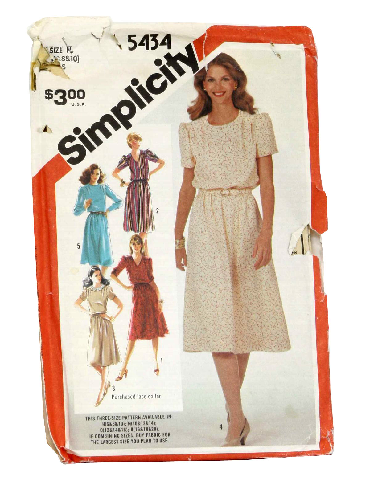 Eighties Vintage Sewing Pattern 80s Simplicity No. 5434 Womens