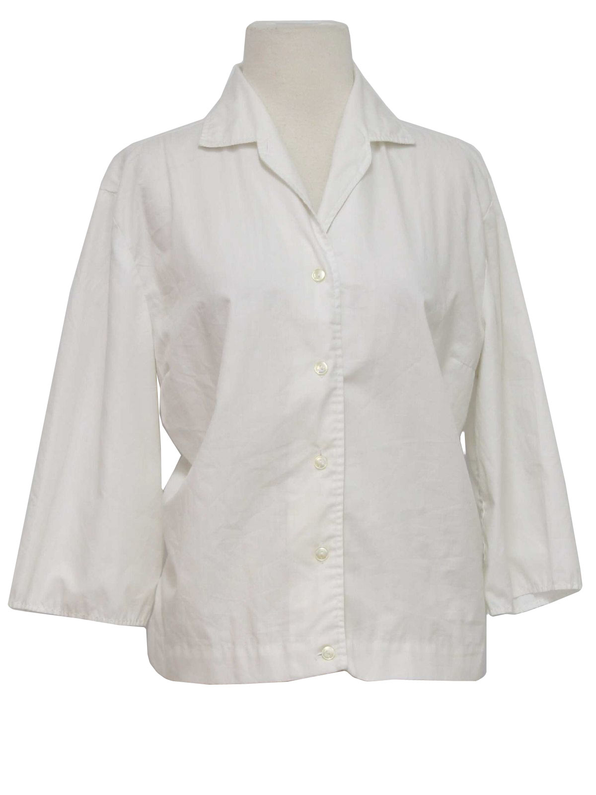 Retro 1950's Shirt (Worn Label) : 50s -Worn Label- Womens white cotton ...