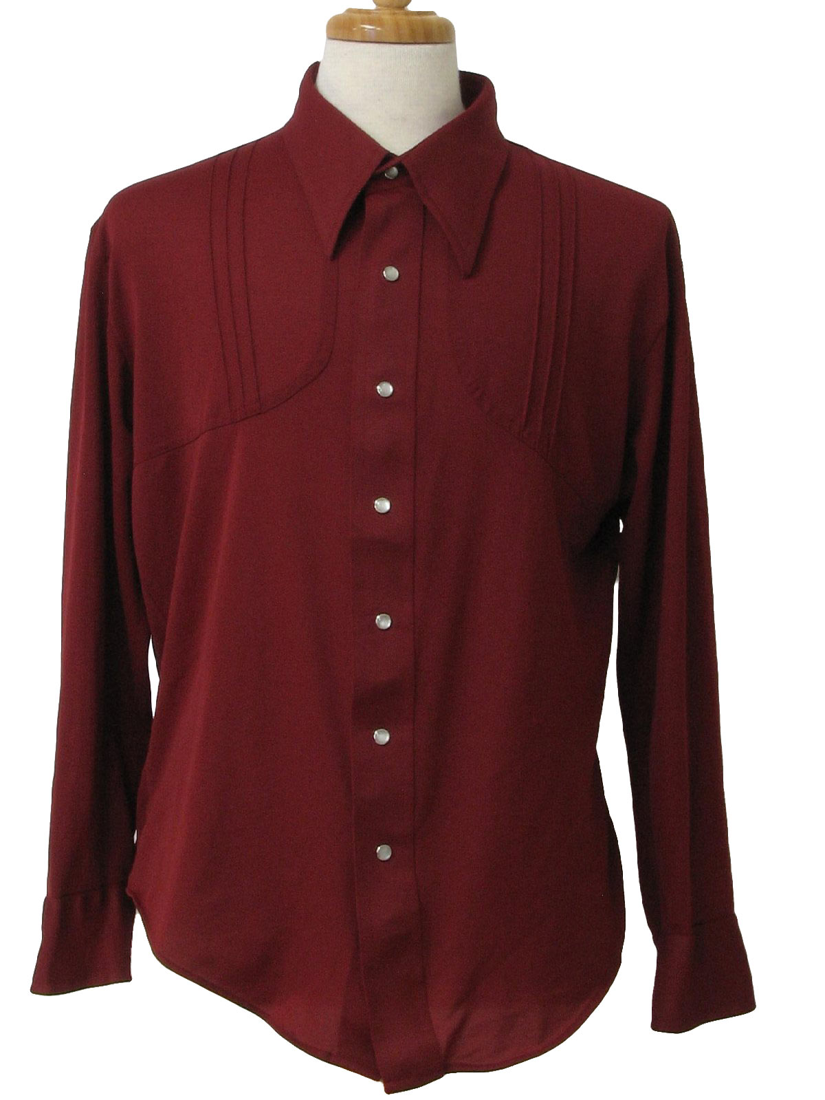 70's Vintage Western Shirt: 70s -K Mart- Mens maroon lightweight nylon ...