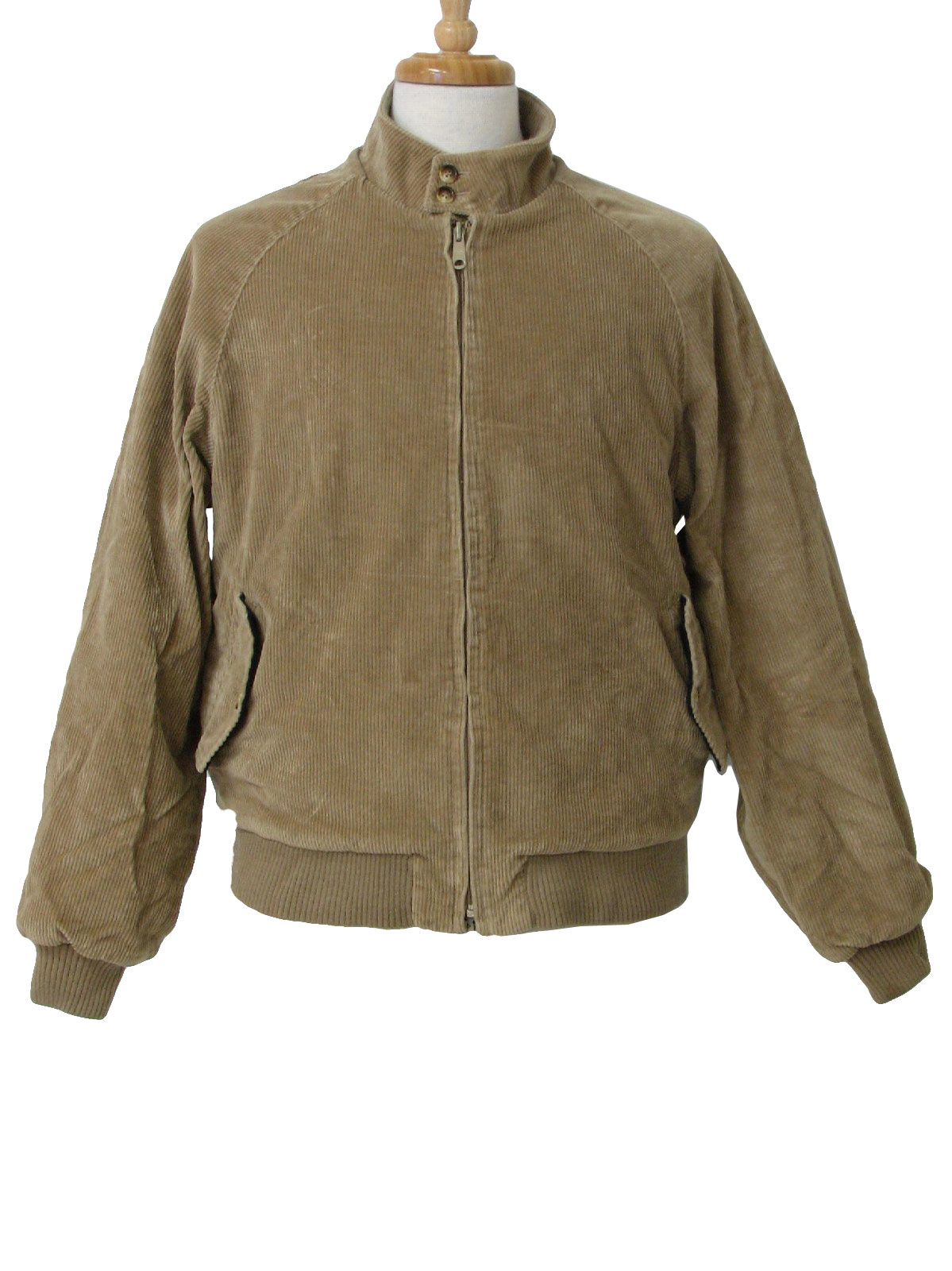 Retro 90's Jacket: 90s -Care Label Only- Mens tan cotton polyester ...