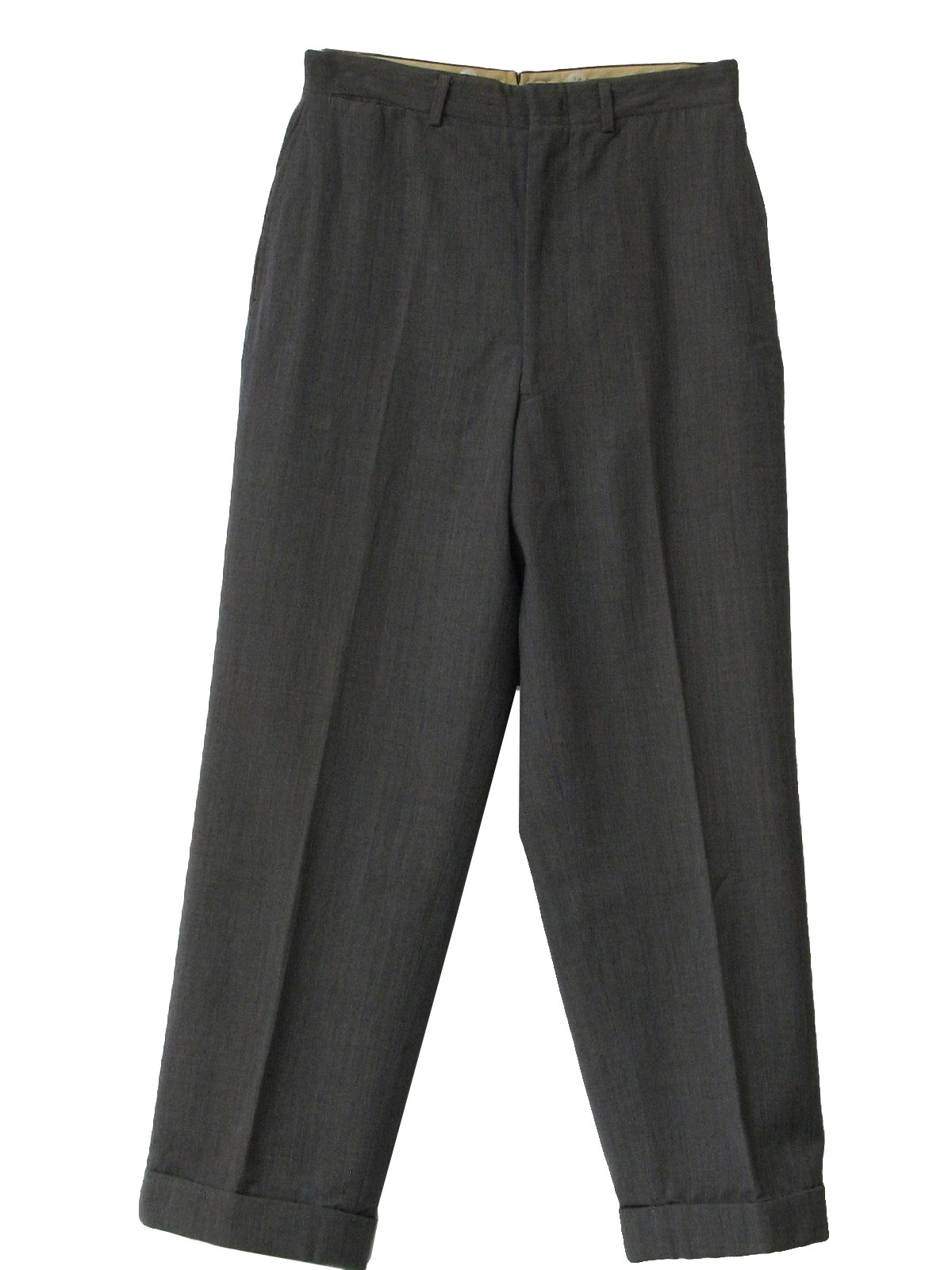 60s Vintage Pants: 60s -no label- Mens heather gray, off-white and ...