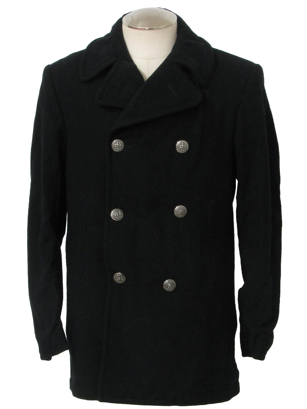 Vintage 70s Jacket: 70s -Vi-Mil Inc.- Mens blue-black wool Navy issue ...