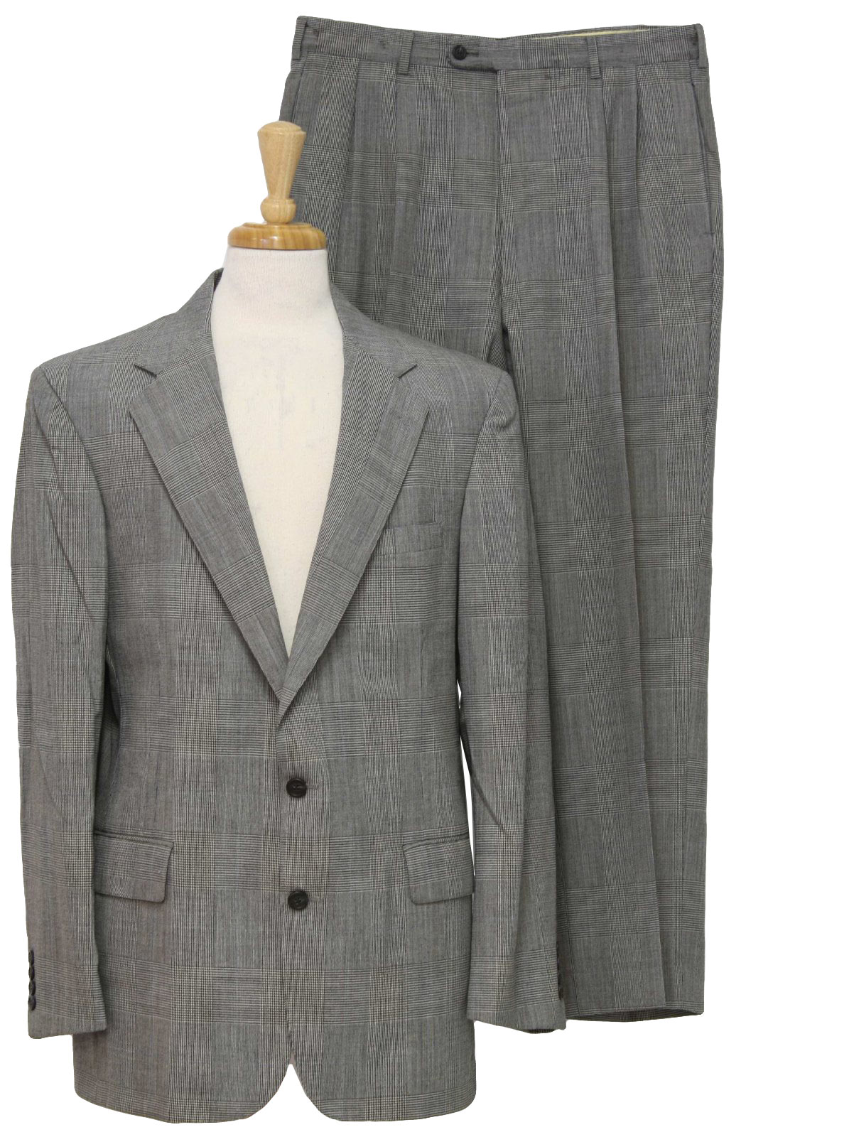 1980's Retro Suit: 80s -Cricketeer- Mens black and off white window ...