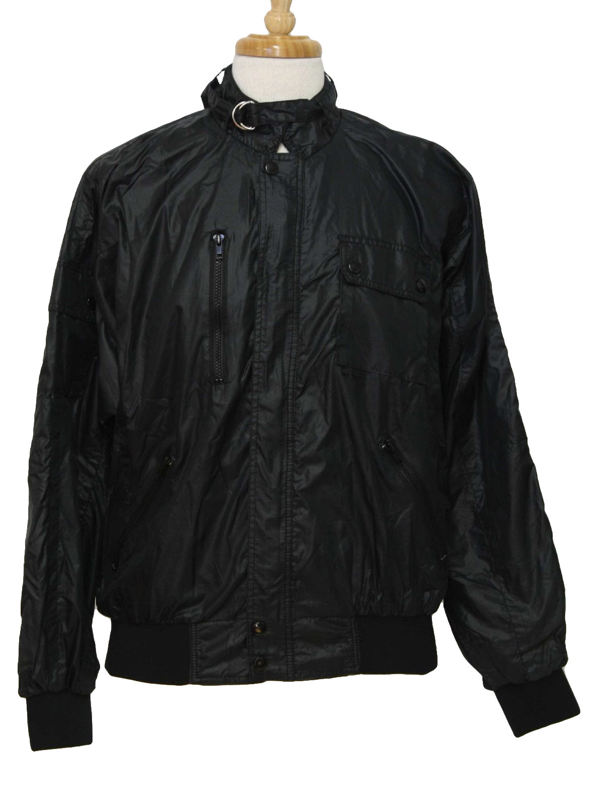 Retro Nineties Jacket: 90s -Tonkin Wearables- Mens black shiny ...