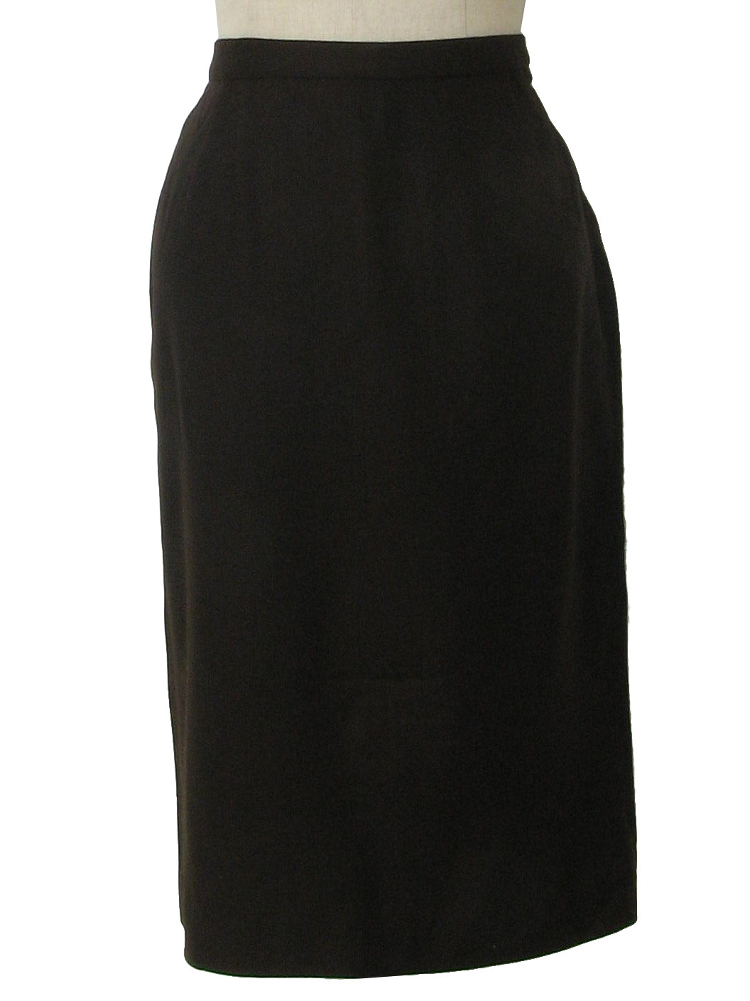 Retro 1950s Skirt: 50s -Missing Label- Womens brown wool mid length ...