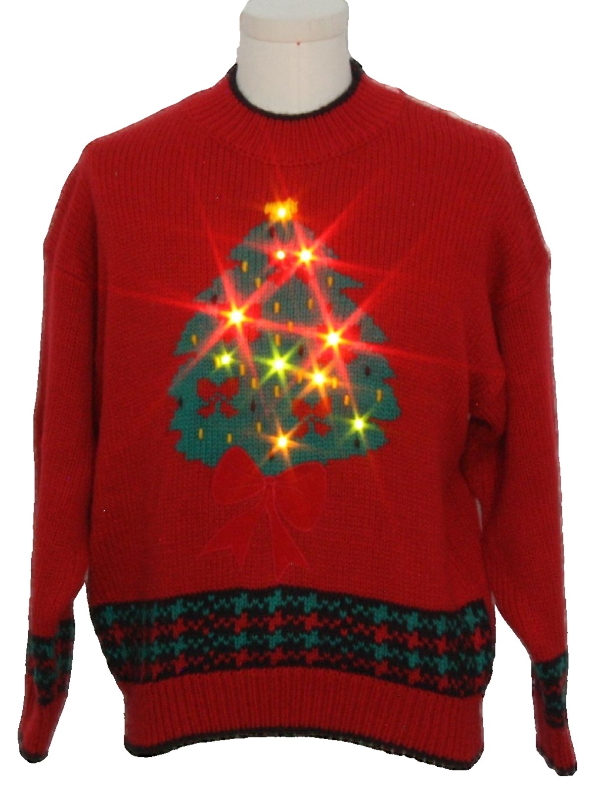 Vintage 1980's Lightup Ugly Christmas Sweater: Authentic 80s vintage ...