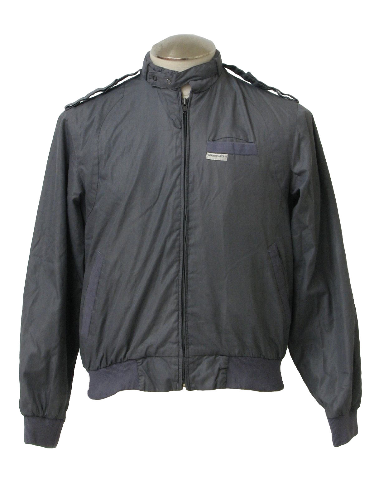 80s Vintage Windbreaker Jacket: 80s -Windbreaker- Mens dark grey cotton ...