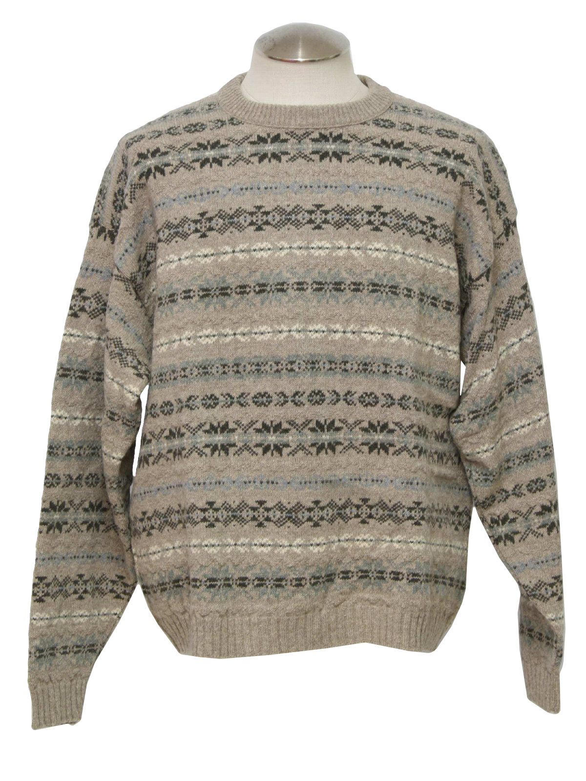 Vintage Alps Nineties Sweater: 90s -Alps- Mens tan, khaki, baby blue ...