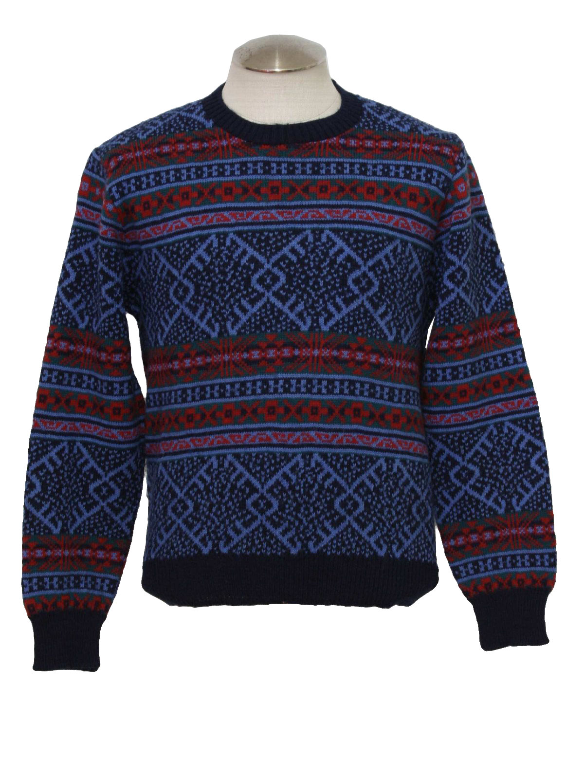 80s Retro Sweater: Late 80s or early 90s -Reed St. James- Mens royal ...